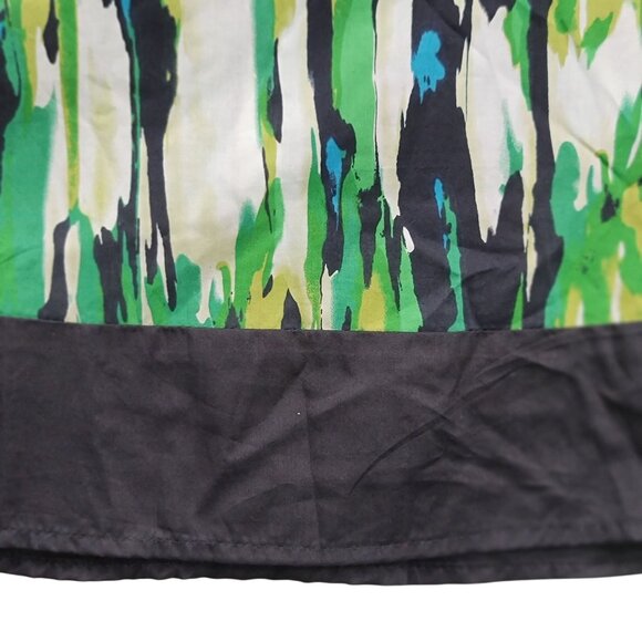 Sharagano Studio Abstract Print A-Line Skirt Size 16 Green Garden Surprise New - Picture 4 of 8